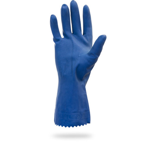 Safety Zone® Canner Gloves XL 12 IN Blue 18MIL Latex Chemical Resistant Pinked Cuffs Diamond Grip 12 Ct/Box 10 Box/Case