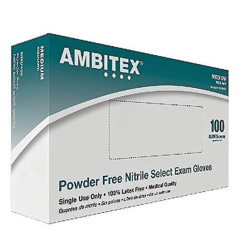 Examination Gloves Medium (MED) Blue 3MIL Nitrile Powder-Free 100 Count/Box 10 Box/Case 1000 Count/Case