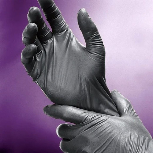 Art Noir® Examination Gloves Large (LG) Black 6MIL Textured Nitrile Powder-Free 100 Count/Box 10 Box/Case