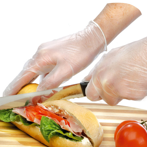 Gloves Medium (MED) White Vinyl Powder-Free 1000/Case