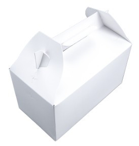 Lunch Take-Out Box Barn Medium (MED) 9.5X5X5 IN SBS Paperboard White Rectangle 125/Case