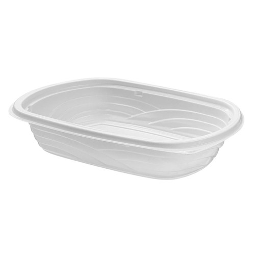 Take-Out Container Base 24 OZ PP White Rectangle 252/Case