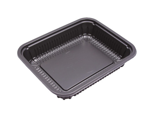 Take-Out Container Base 24 OZ PP Black Rectangle 250/Case