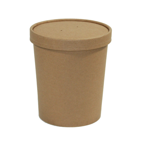 Soup Food Container Base & Lid Combo 32 OZ Paper Kraft 250/Case