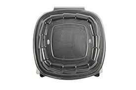 Take-Out Container Hinged With Dome Lid 8X8X2.71 IN PP Black Clear Square 138/Case