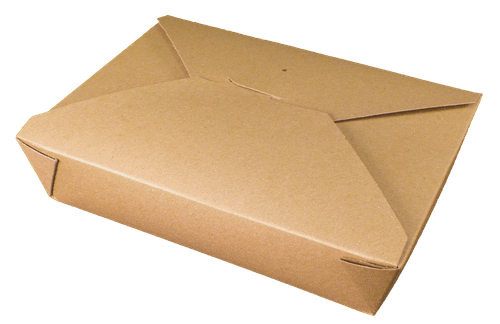 Bio-Plus Earth® #2 Take-Out Box 8.4375X1.875 IN Fiber Kraft Plain Rectangle Leak Resistant 200/Case