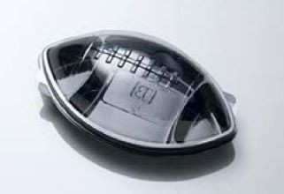 Take-Out Container Base & Lid Combo With Flat Lid 42 OZ Plastic Black Football 50/Case