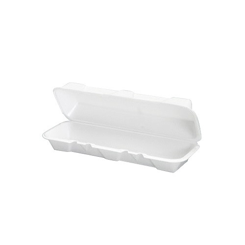 Hoagie & Sub Take-Out Container Hinged XL 12X4X3 IN Polystyrene Foam 200/Case