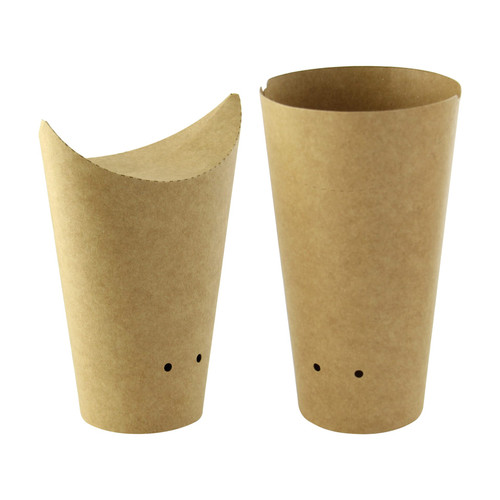 Snack Cup & Scoop Fold-Top 2.36X6.3 IN Paper Kraft Round Grease Resistant 50 Count/Pack 20 Packs/Case 1000 Count/Case