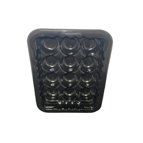 Meatball Serving Tray Base 8.75X6.72X1.8 IN PP Black 3920/Pallet