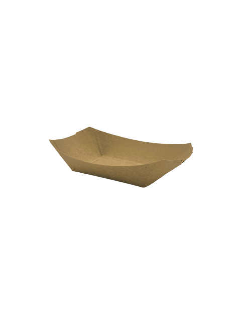 Food Tray 0.5 LB Paper Kraft Rectangle 1000/Case