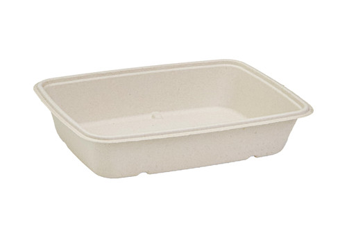 Take-Out Container Base Medium (MED) 30 OZ Pulp Fiber Kraft Rectangle 300/Case