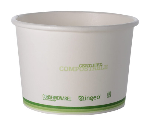 Take-Out Container 16 OZ PLA Paper 115MM 500/Case