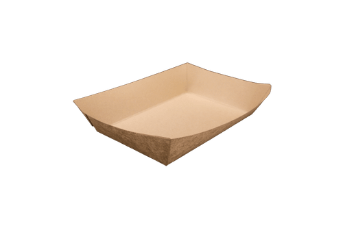 Food Tray 8X5X2 IN Kraft Paperboard Kraft Rectangle 500/Case