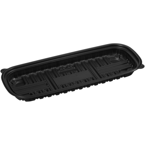 Take-Out Container Base 15X6.5X1.3 IN PP Black Rectangle 180/Case