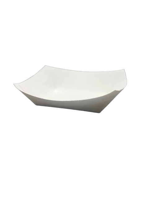 Food Tray 2 LB Clay-Coated Paperboard Kraft White Rectangle 1000/Case
