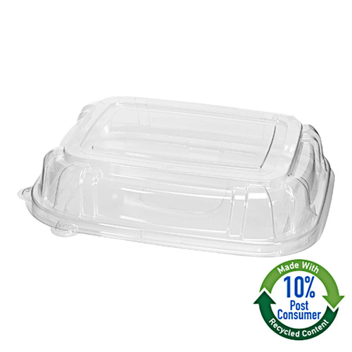Take-Out Container Base & Lid Combo With Dome Lid 12X10X2.5 IN PET Clear Rectangle 25/Case