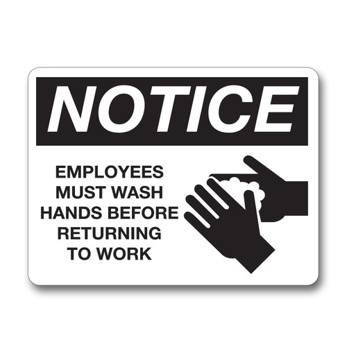Employee Wash Hands Notice Sign