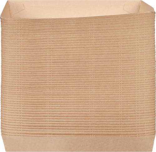 Food Tray 10X7 IN Corrugated Paperboard Kraft Rectangle 100/Case