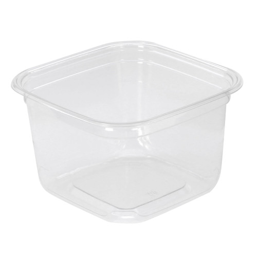 Recycleware® Deli Container Base 16 OZ RPET Clear Square 600/Case