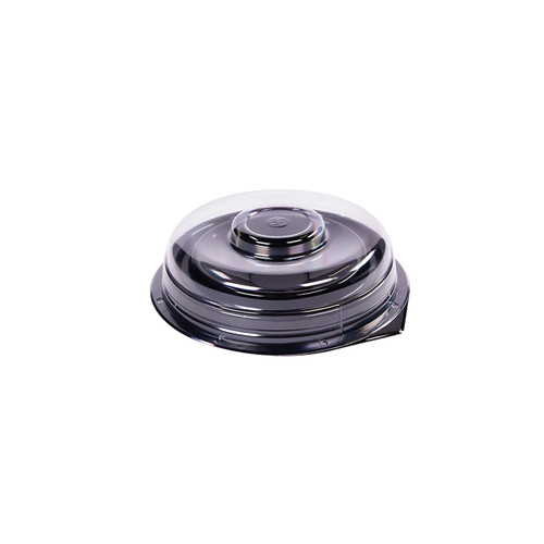 EZ-Tray Shrimp Ring Base & Lid Combo With Dome Lid 9X2 IN PET Black Clear Round 100/Case