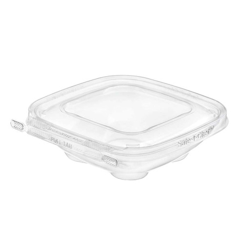 Safe-T-Chef® Deli Container Hinged 12 OZ PP Clear Square Microwave Safe Tamper-Evident Tamper-Resistant 264/Case