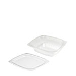 Dart® ClearPac® Deli Container Base & Lid Combo With Flat Lid 8 OZ OPS Clear Rectangle 250/Case