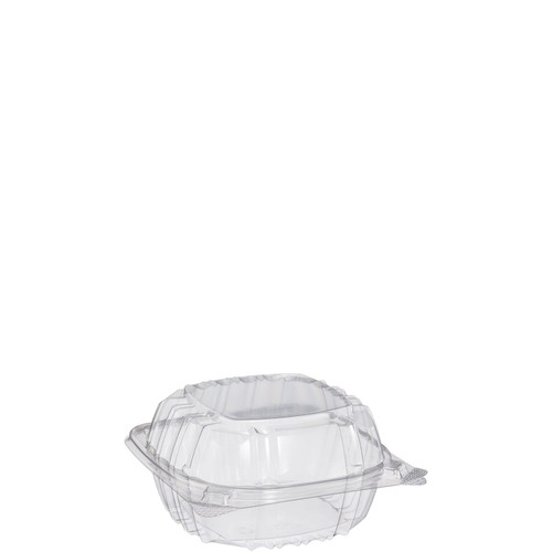 Dart® ClearSeal® Take-Out Container Hinged 5.96X5.86X3.11 IN OPS Clear Square 125 Count/Pack 4 Packs/Case 500 Count/Case