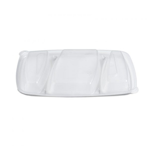 HomeFresh® Lid 9.8X6.55X0.96 IN 3 Compartment PP Clear Rectangle For Container Not Vented 200/Case