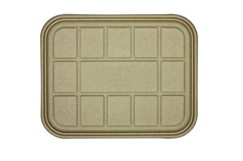 Lid Flat 13X10.5X0.5 IN Plant Fiber Bamboo Kraft Rectangle For 104-120 OZ Container 200/Case