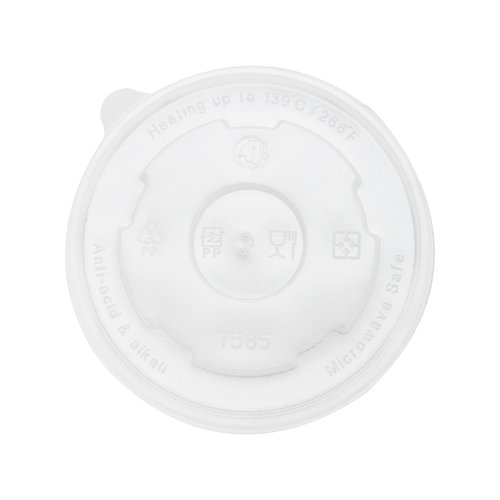 Karat® Lid 5 IN PP Translucent For 20 OZ Food Container Flat Vented 50 Count/Pack 12 Packs/Case 600 Count/Case
