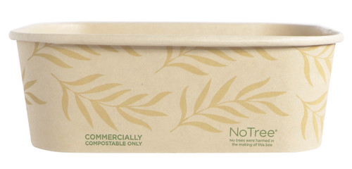 NoTree® Take-Out Container Base 6.8X4.7X2.3 IN Bamboo Paper Rectangle 300/Case