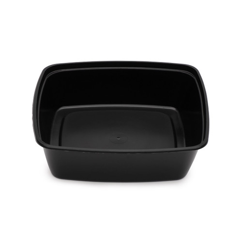 Take-Out Container Base 8.3X5.8X2.18 IN Plastic Black Rectangle 300/Case