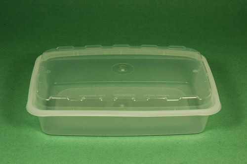Take-Out Container Base & Lid Combo 28 OZ Plastic Clear Oblong 150/Case