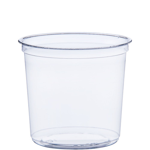Solo® Cold Deli Container Base 24 OZ RPET Clear Freezer Safe Crack Resistant 50 Count/Bag 10 Bags/Case 500 Count/Case