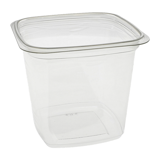 Deli Container Base 24 OZ RPET Clear Square 480/Case