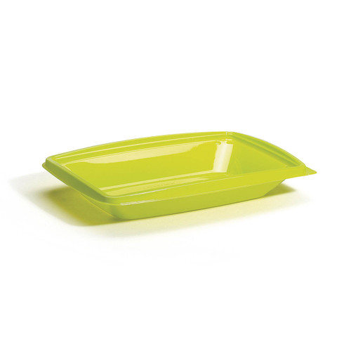 The BOTTLEBOX ® Take-Out Container Base 10.25X7.25X1.75 IN RPET Lime Green Rectangle 400/Case