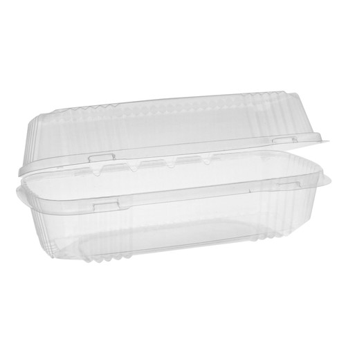 Hoagie & Sub Take-Out Container Hinged 9.3X4.5X3 IN OPS Clear Rectangle 250/Case