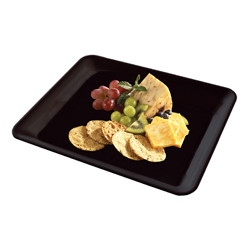 Serving Tray 10X8 IN Plastic Black Rectangle 25/Case