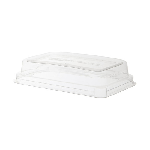 WorldView Lid Dome 7.3X5X1.6 IN RPET Clear Rectangle For 12-16 OZ Container 400/Case