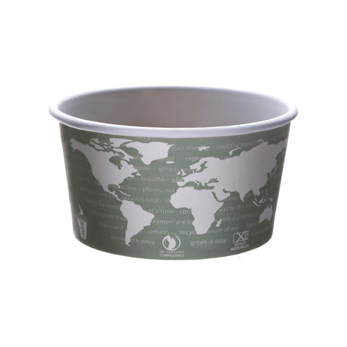 World Art Soup Food Container Base 12 OZ PLA Green Round 500/Case