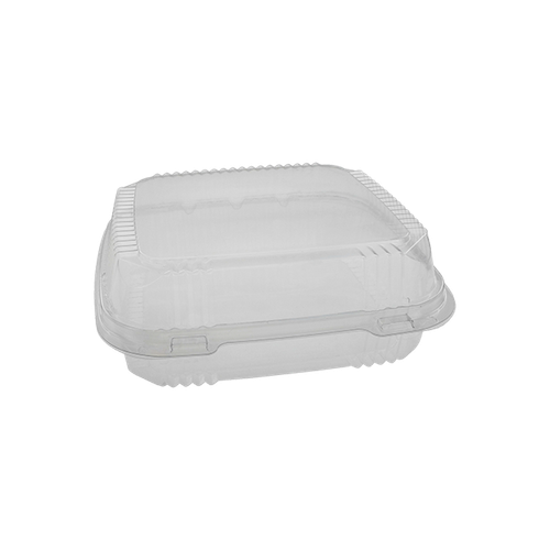 ClearView® SmartLock® Take-Out Container Hinged With Dome Lid Medium (MED) 8X8 IN HIPS OPS Clear Square 200/Case