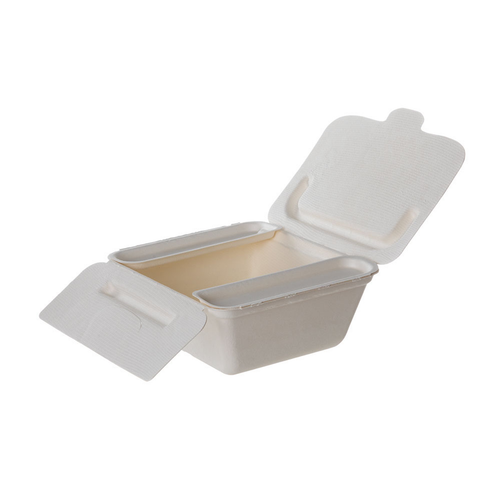 Folia Take-Out Container Fold-Top 7X6X3 IN Sugarcane White Rectangle 300/Case
