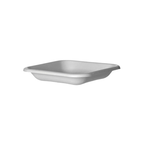 WorldView Take-Out Container Base 5X5 IN Sugarcane White Square Cut Resistant Grease Resistant 800/Case