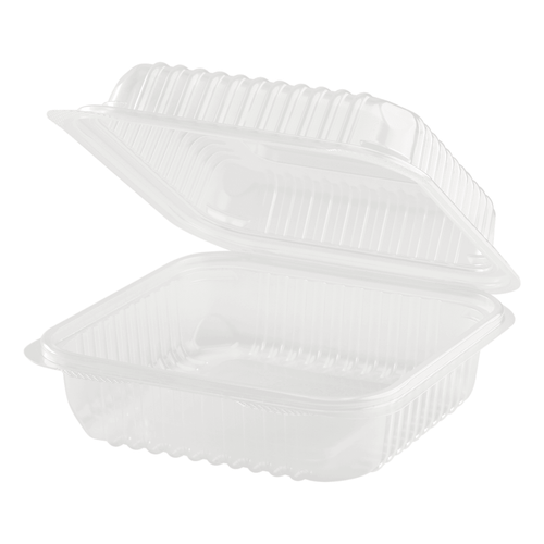 Take-Out Container Hinged 7X7 IN PP Clear 250/Case