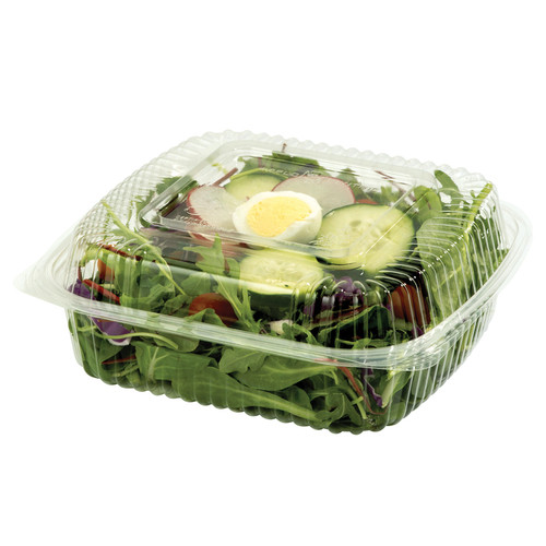 Take-Out Container Hinged With Dome Lid 8X8X3.1 IN PLA Clear Square 300/Case