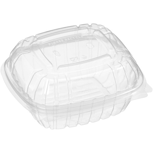 Take-Out Container Hinged 6X6X3 IN PP Clear Square 450/Case
