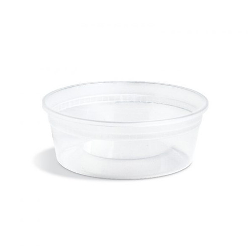 Classic Line Deli Container Base 8 OZ PP Clear Round Heavy Duty Microwave Safe Stackable Leak Resistant 1000/Case