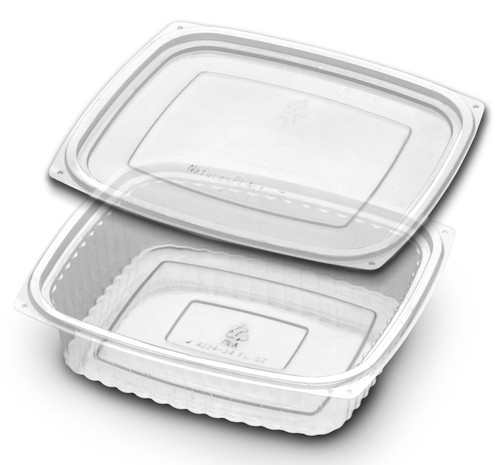 VersaPak® Take-Out Container Base & Lid Combo 24 OZ PLA Clear Leak Resistant 250/Case