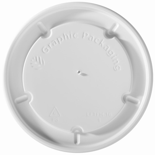 Lid Flat PS White Round For 6-8-10-12-16 OZ Container Unhinged 1000/Case